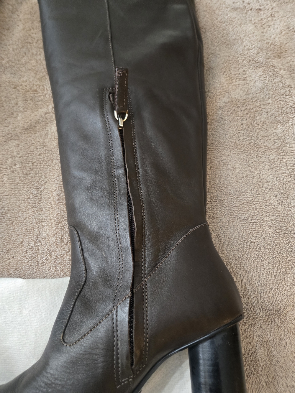 Zara Dark Brown Over-the-Knee Genuine Leather Boots Size 42/11 EUC - Picture 12 of 12